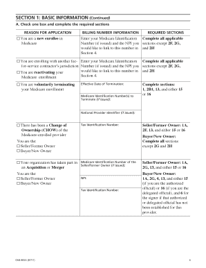 CMS-855A Medicare Enrollment Application