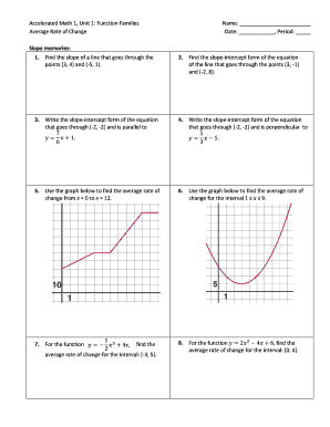 Accelerated Math 1 Unit 1 Function Families Worksheet
