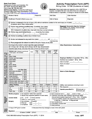 Washington State Activity Prescription Form