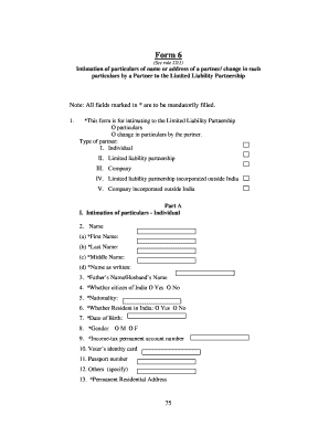 Form 6 - Partner Information Intimation