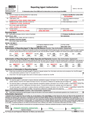 IRS Form 8655 Reporting Agent Authorization