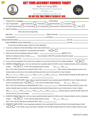 Virginia Employer Account Registration Form
