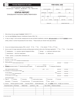 Kansas Unemployment Insurance Liability Determination Form
