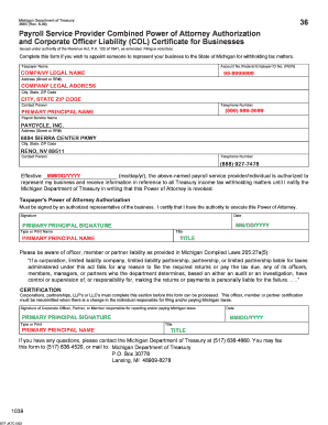 Michigan Power of Attorney Authorization