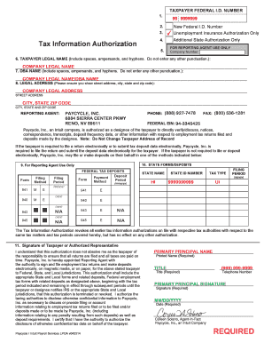 Tax Information Authorization Form
