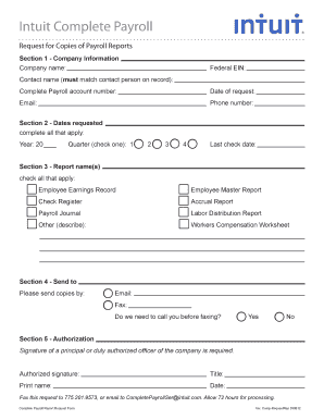 Complete Payroll Report Request Form