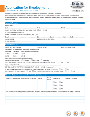 Employment Application Form