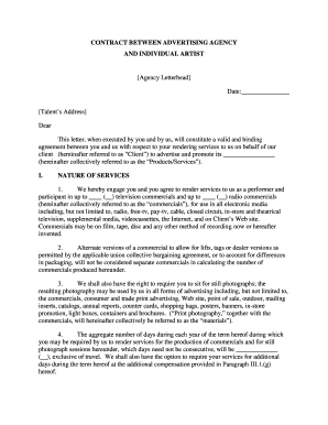 Advertising Agency Artist Contract