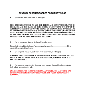 General Purchase Order Form