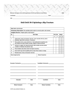 Emergency Care Splinting Hip Fracture Form