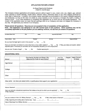 Employment Application Form