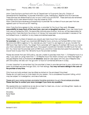 Arion Care Solutions Service Agreement