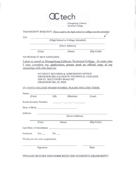 Transcript Request Form