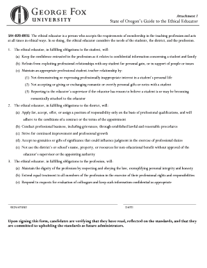 Oregon Ethical Educator Agreement