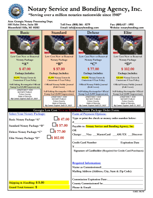Georgia Notary Package Order Form