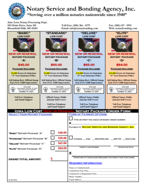 Iowa Notary Package Order Form