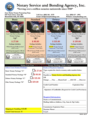 Maine Notary Package Order Form