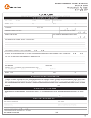 Student Accident Claim Form