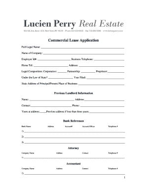 Commercial Lease Application Form