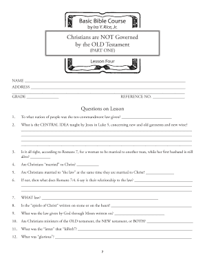 Basic Bible Course Lesson Four