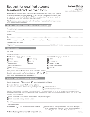 Lincoln DirectorSM Transfer/Rollover Form
