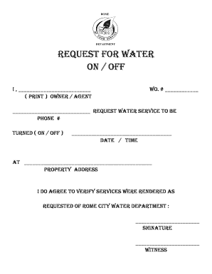 Request for Water Service
