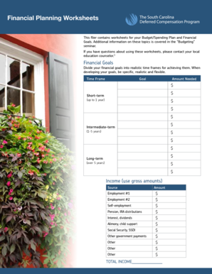 Financial Planning Worksheets
