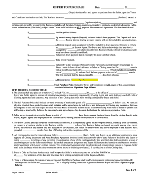 Offer to Purchase Business Agreement