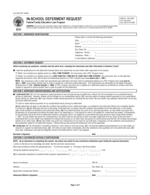 In-School Deferment Request Form