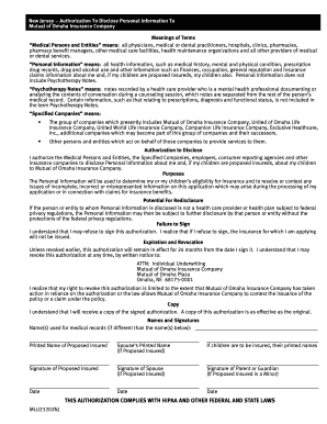 New Jersey Authorization To Disclose Personal Information