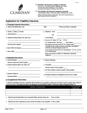 Application for Disability Insurance