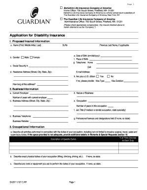 Application for Disability Insurance