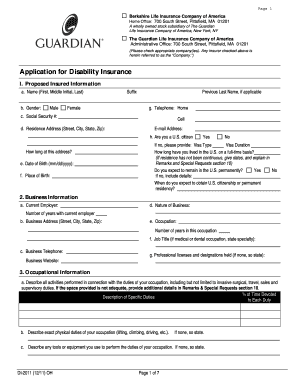 Application for Disability Insurance
