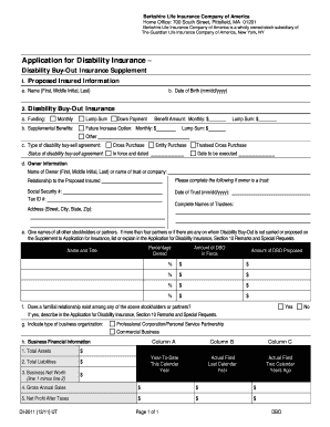 Disability Buy-Out Insurance Supplement Application
