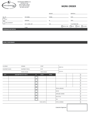 Work Order Invoice
