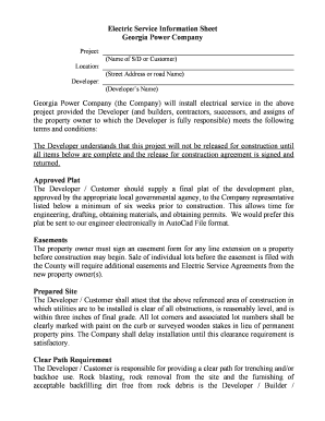 Georgia Power Underground Service Agreement