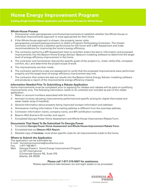 Georgia Power Single Family Rebate Application for Whole-House
