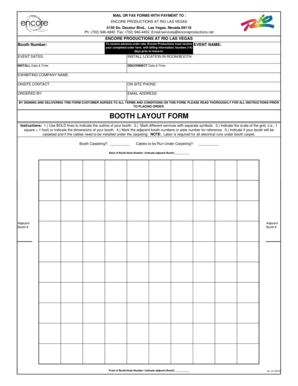Booth Layout Form