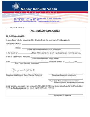 Pollwatcher Credentials