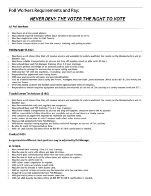 Utah County Poll Worker Application
