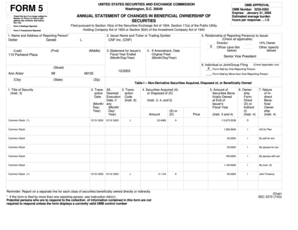 Form 5 Beneficial Ownership Report