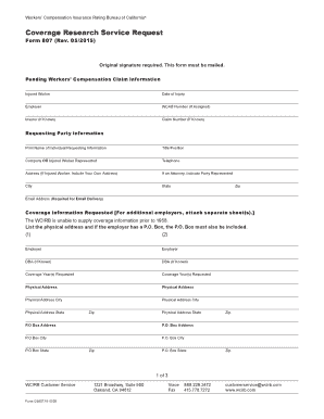 Workers' Compensation Coverage Research Service Request