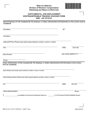 California Supplemental Job Displacement Voucher Form