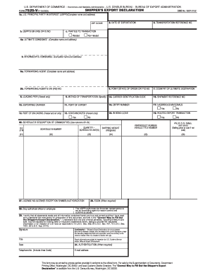 US Shipper's Export Declaration