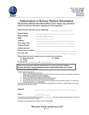 Authorization to Release Medical Information