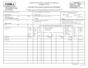 Form 4 Statement of Changes in Beneficial Ownership