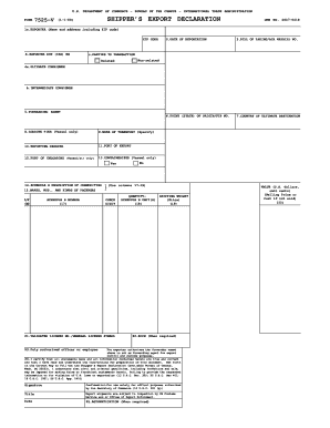 Shipper's Export Declaration Form 7525-V