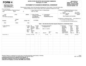 Form 4 Statement of Changes in Beneficial Ownership
