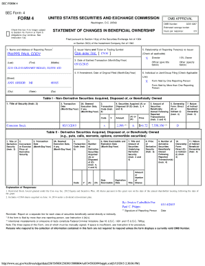 SEC Form 4 Statement of Changes in Beneficial Ownership
