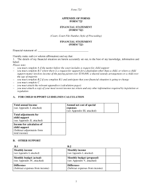 Form 72J Financial Statement